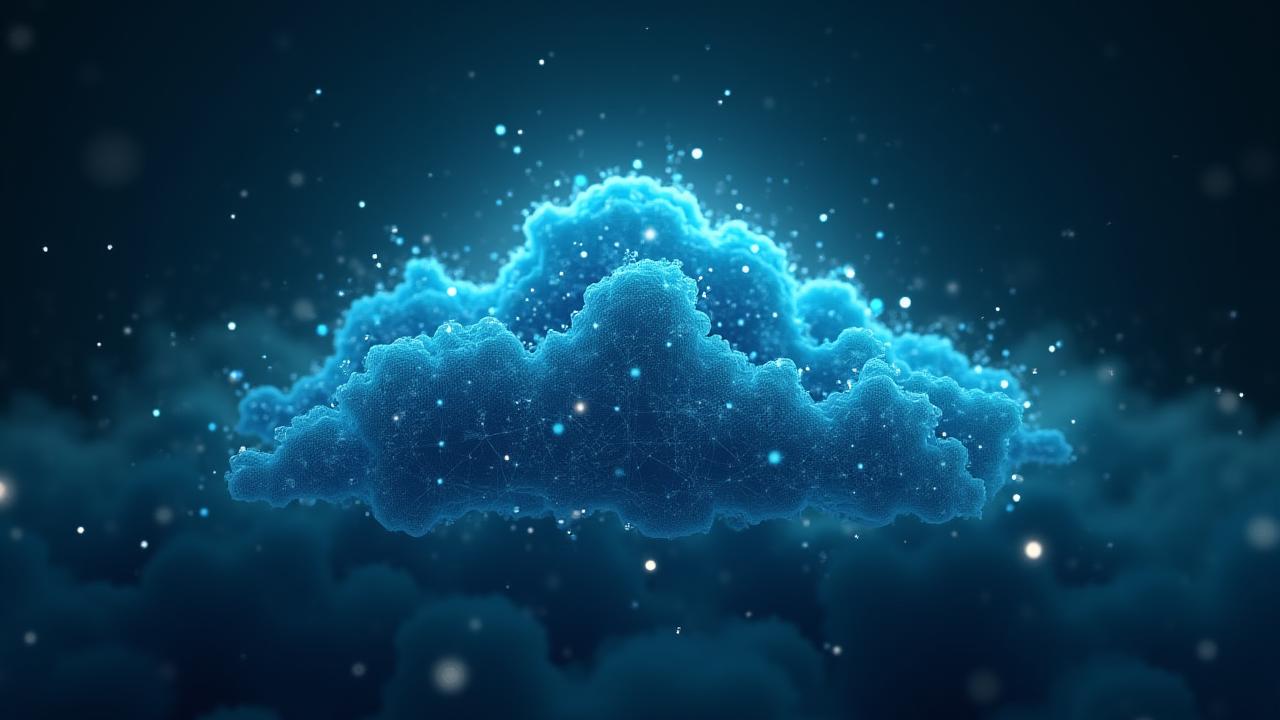 Abstrakte Darstellung von Cloud-Netzwerken und Datenflüssen