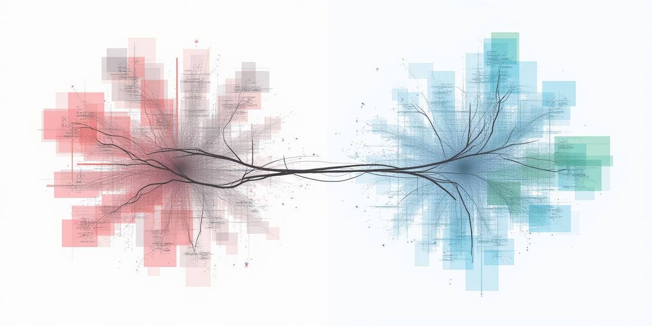 Visuelle Gegenüberstellung: Chaotisches Netzwerk wird zu geordnetem, effizientem System
